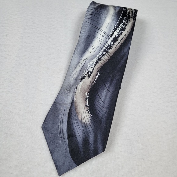 J Garcia Necktie Silk Capillaries Gray Collection 52 - Picture 1 of 6
